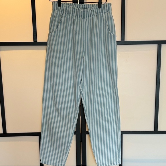 Vintage Boxer Style pull on pants stripes blue stretchy waist. Women’s small - Picture 5 of 16